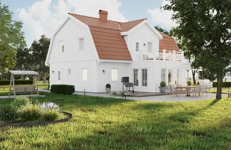 Tvåplanshus Glottra 154, exteriör, bild 2