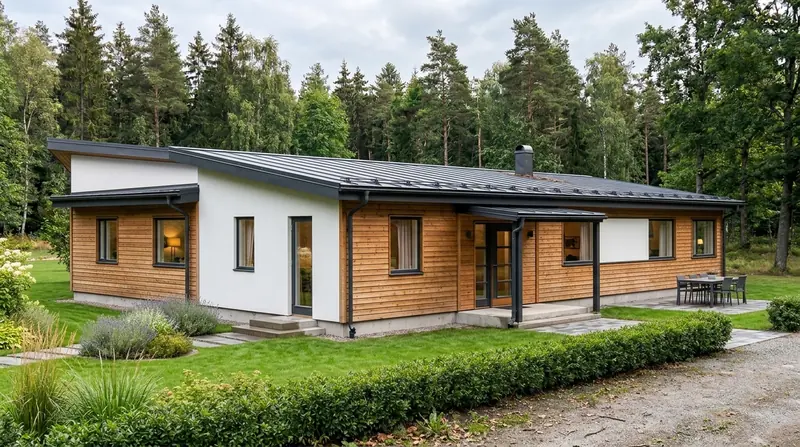 Enplanshus Laholm 166, exteriör, bild 2
