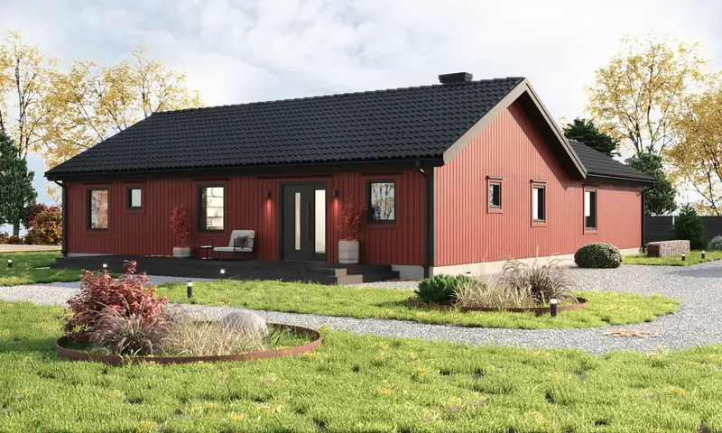 3D-visualisering av enplanshuset Laxå 150